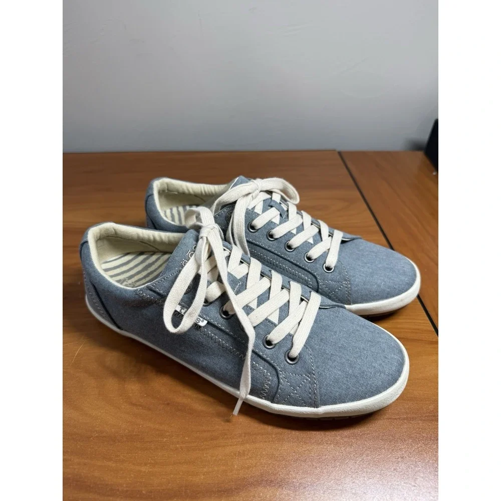Taos Women's Star Canvas Sneakers Blue Denim Casual Comfort Fashion Size 8.5